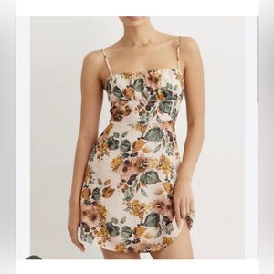 Dynamite NWT Fit and Flare Mini Floral Dress with Ruching
